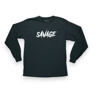 POISON Savage Bite Long Sleeve Tee Men's‎ Size Large Black
